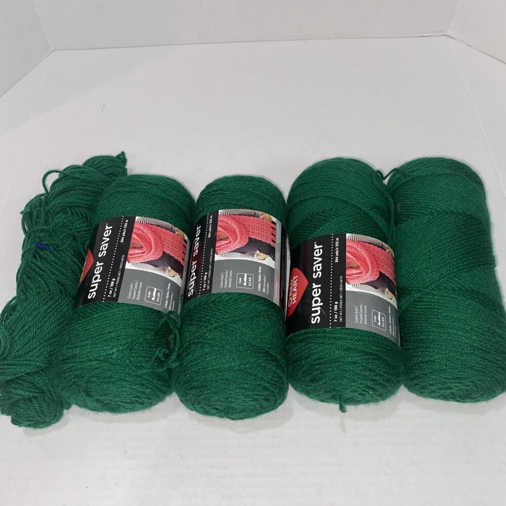 Red Heart Super Saver Paddy Green Acrylic Yarn 4 Skeins 219043